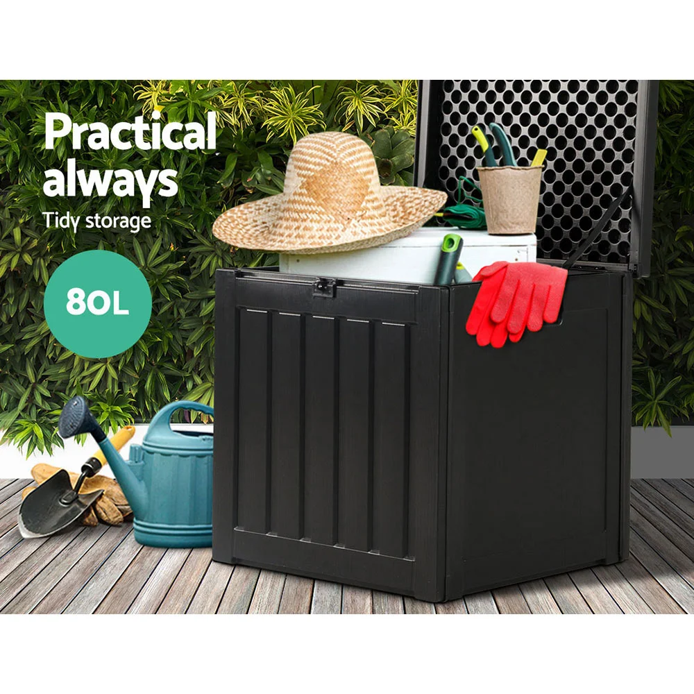 Gardeon Outdoor Storage Box | Lockable Garden Tool Container | 80 litre Capacity