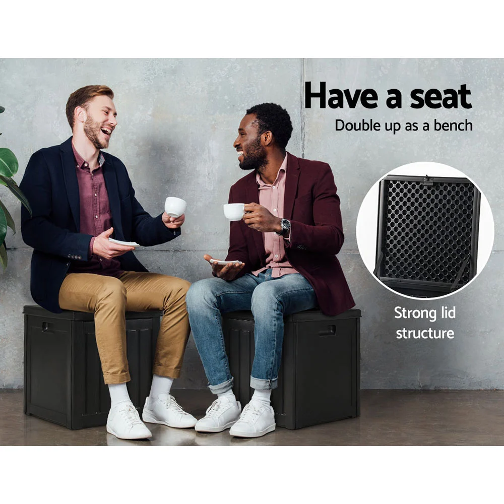 Gardeon Outdoor Storage Box | Lockable Garden Tool Container | 80 litre Capacity