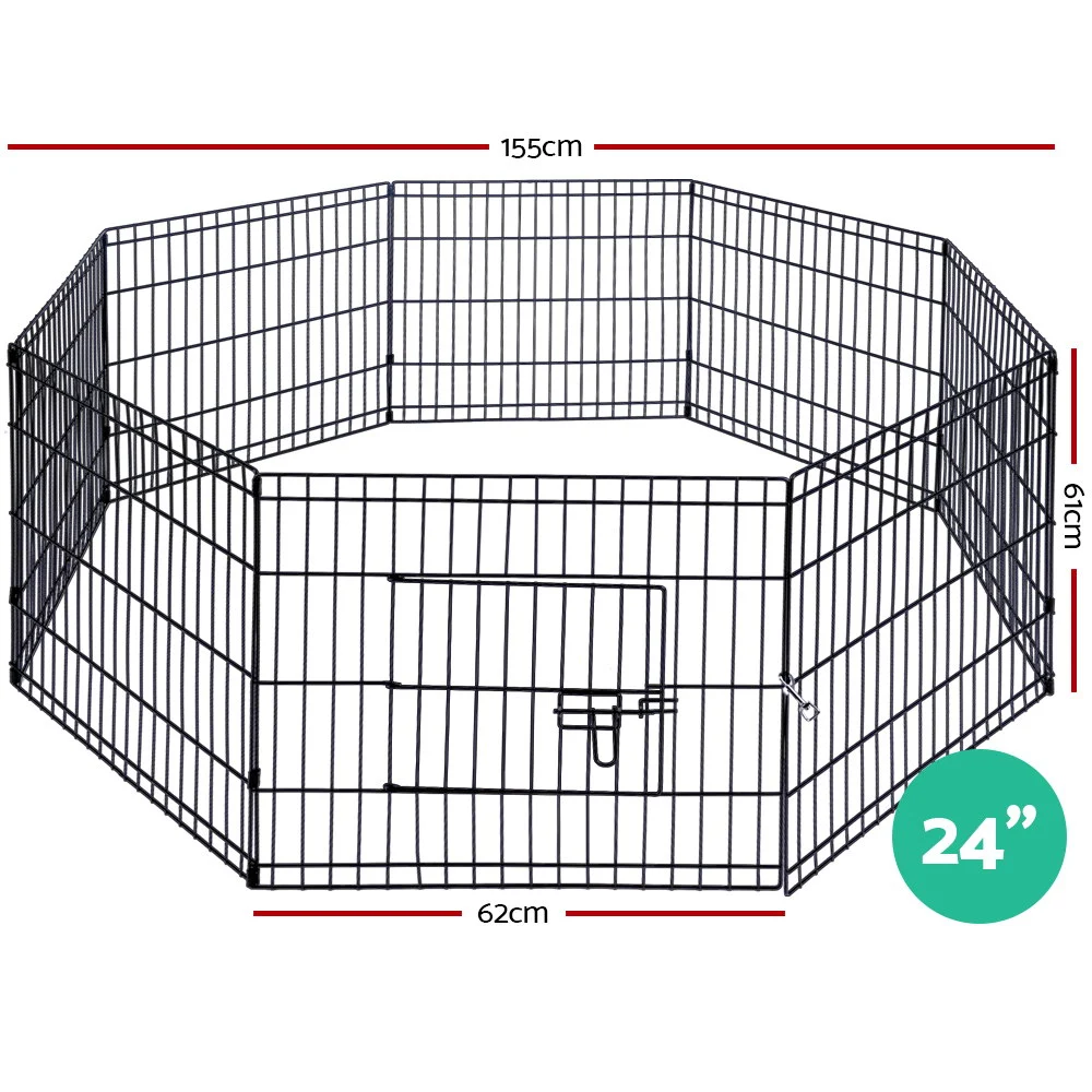 Pet Dog Playpen 60cm 75cm 90cm 8 Panel Puppy Exercise Cage Enclosure Fence