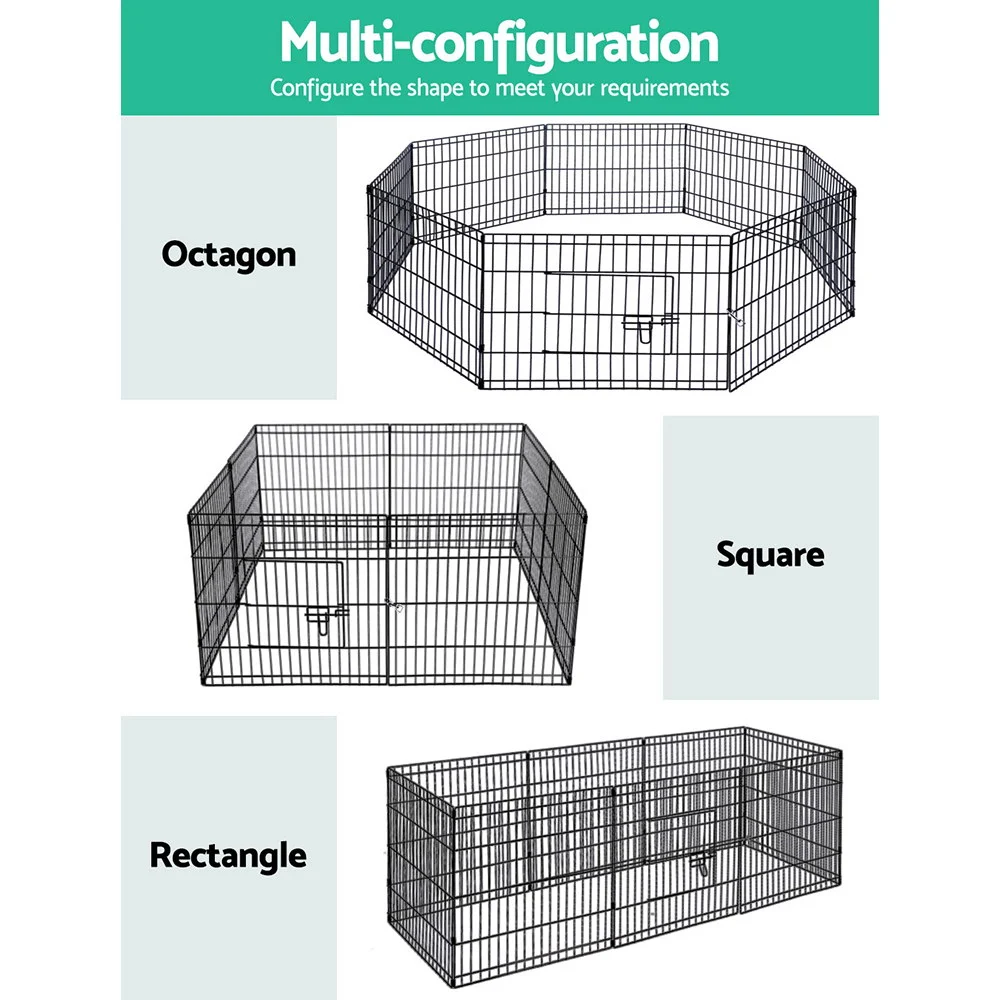 Pet Dog Playpen 60cm 75cm 90cm 8 Panel Puppy Exercise Cage Enclosure Fence
