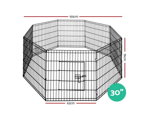 Pet Dog Playpen 60cm 75cm 90cm 8 Panel Puppy Exercise Cage Enclosure Fence