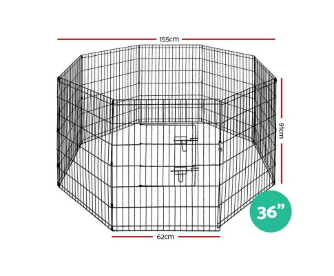 Pet Dog Playpen 60cm 75cm 90cm 8 Panel Puppy Exercise Cage Enclosure Fence