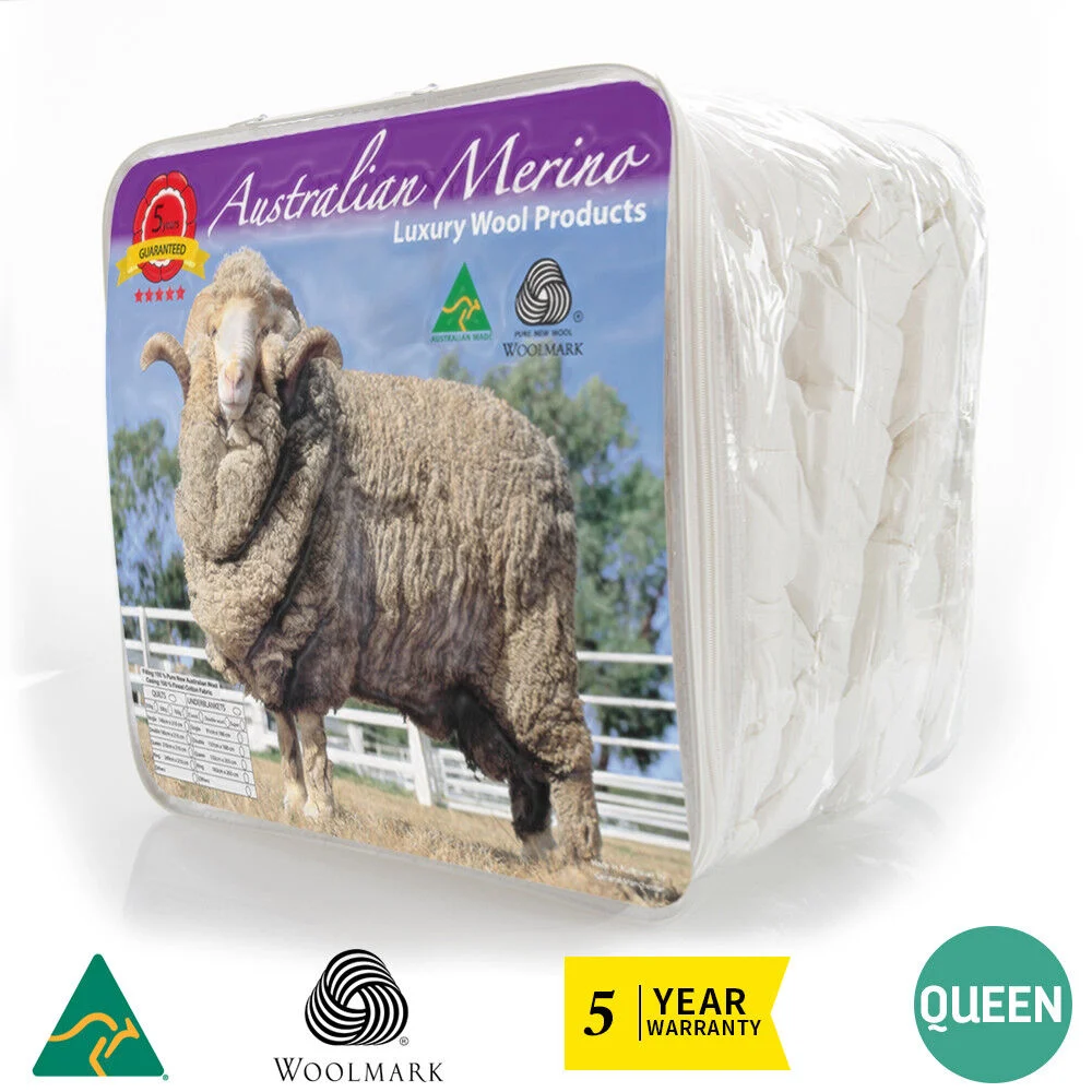Australian Made Luxury Winter 100% Merino Wool Quilt Doona All Sizes 200/350/500/700gsm