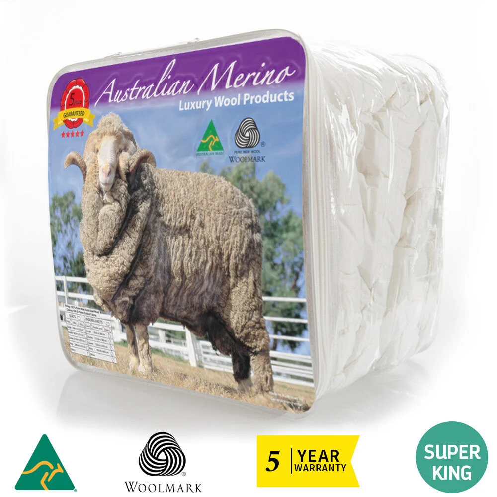 Australian Made Luxury Winter 100% Merino Wool Quilt Doona All Sizes 200/350/500/700gsm