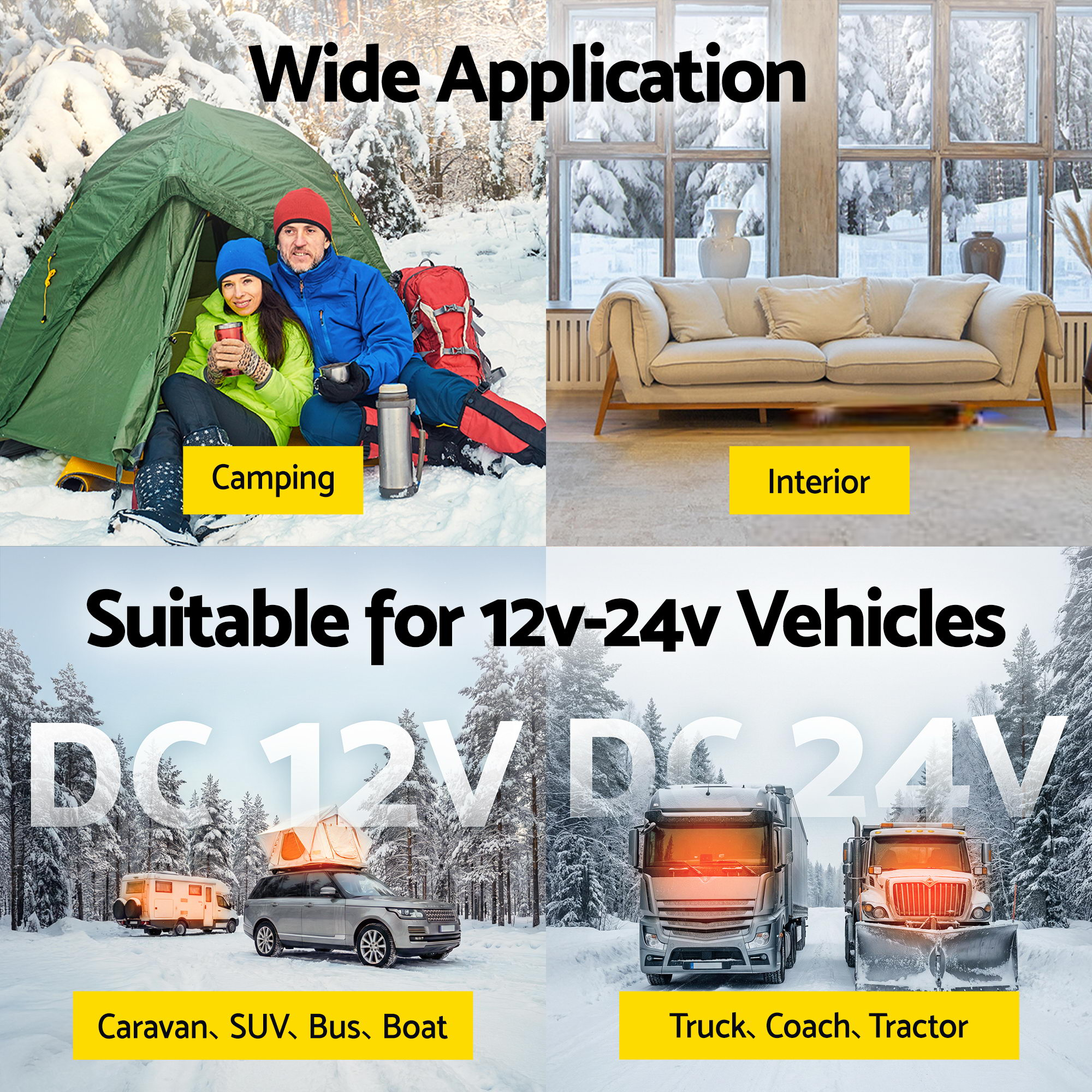 Diesel Air Heater All-in-one 12/24V 5KW LCD Remote Control for Car RV Indoors Machinery
