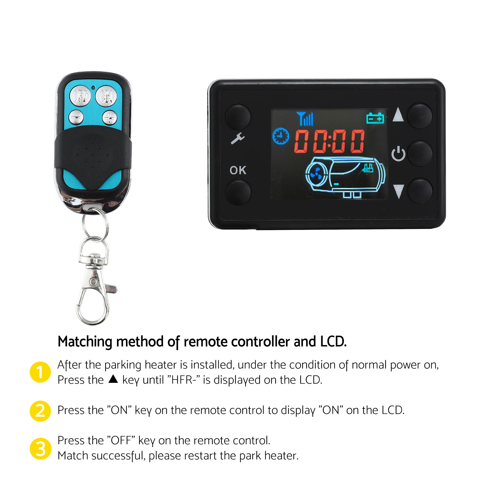 Diesel Air Heater All-in-one 12/24V 5KW LCD Remote Control for Car RV Indoors Machinery